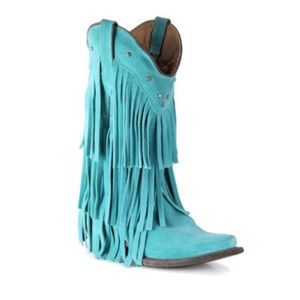 Tanner Marks Turquoise Fringe Cowboy Boot